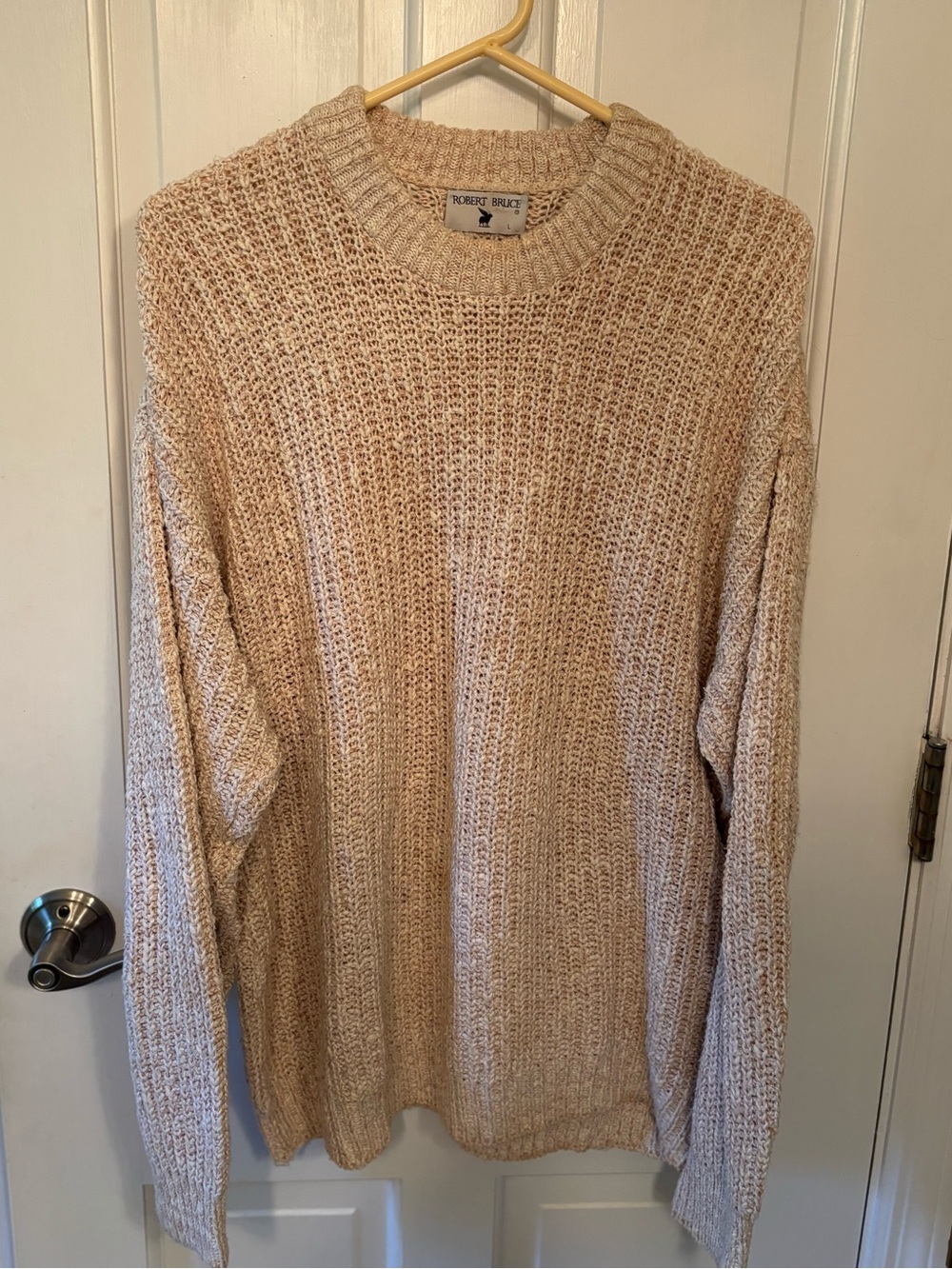 Men’s Cream Crewneck Knit Sweater